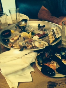 One of the highlights was the fresh oysters and muscles at the thirsty perch. This is some carnage after my dad and I stopped in for a drink.
